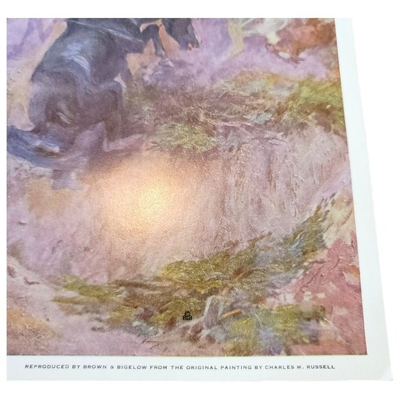 Charles M. Russell Art Prints Bronc to Breakfast + Wild Horse Hunters LI510 - Picture 5 of 7